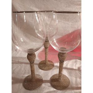 COPY - set of three gold wine glasses
